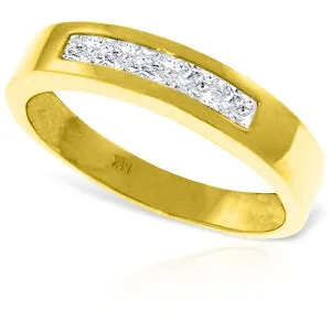 0.6 Carat 14K Solid Yellow Gold Surprise Thrives Here White Topaz Ring