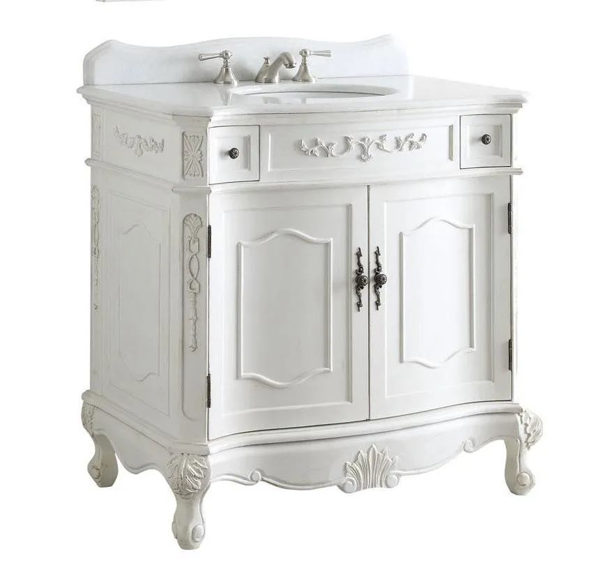 36" classic style antique white Fairmont Bathroom Sink Vanity BC-3905W-AW-36