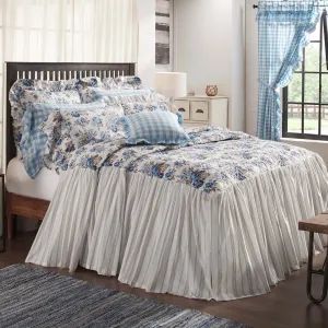 Annie Blue Floral Ruffled Twin Coverlet 76x39 27