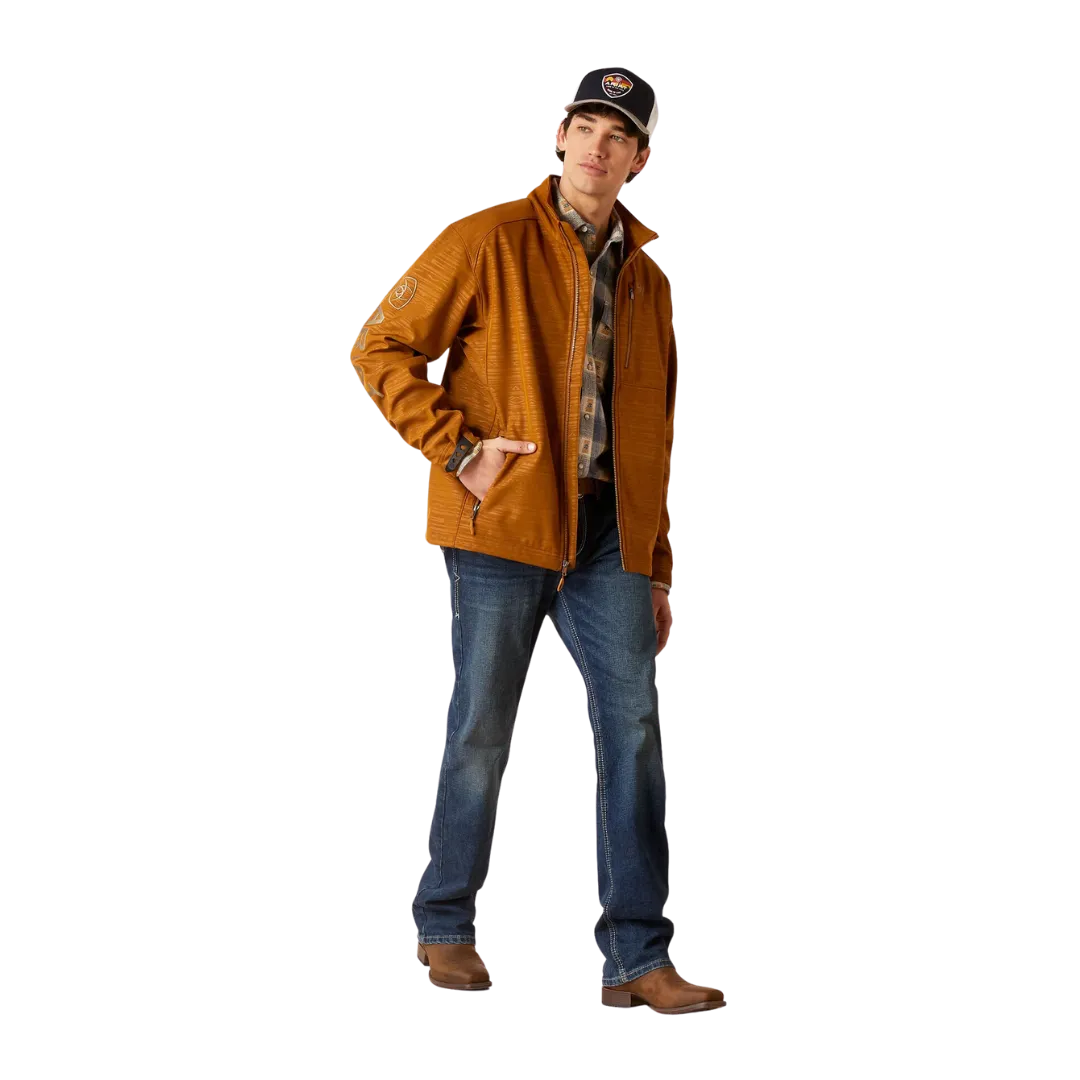 Ariat Men's Softshell Logo Chestnut Jacket