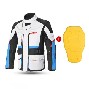 Bela Transformer Motorcycle Touring Water-Resistant Jacket Ice Black Blue