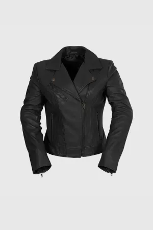 Betsy Women's Fashion Leather Jacket Black (POS)