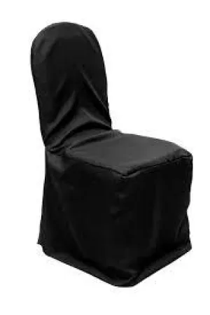 Black Polyester Banquet Chair Cover - Rent