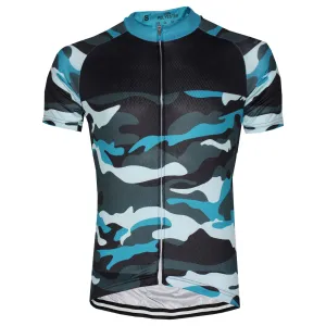 Blue Camouflage Cycling Jersey