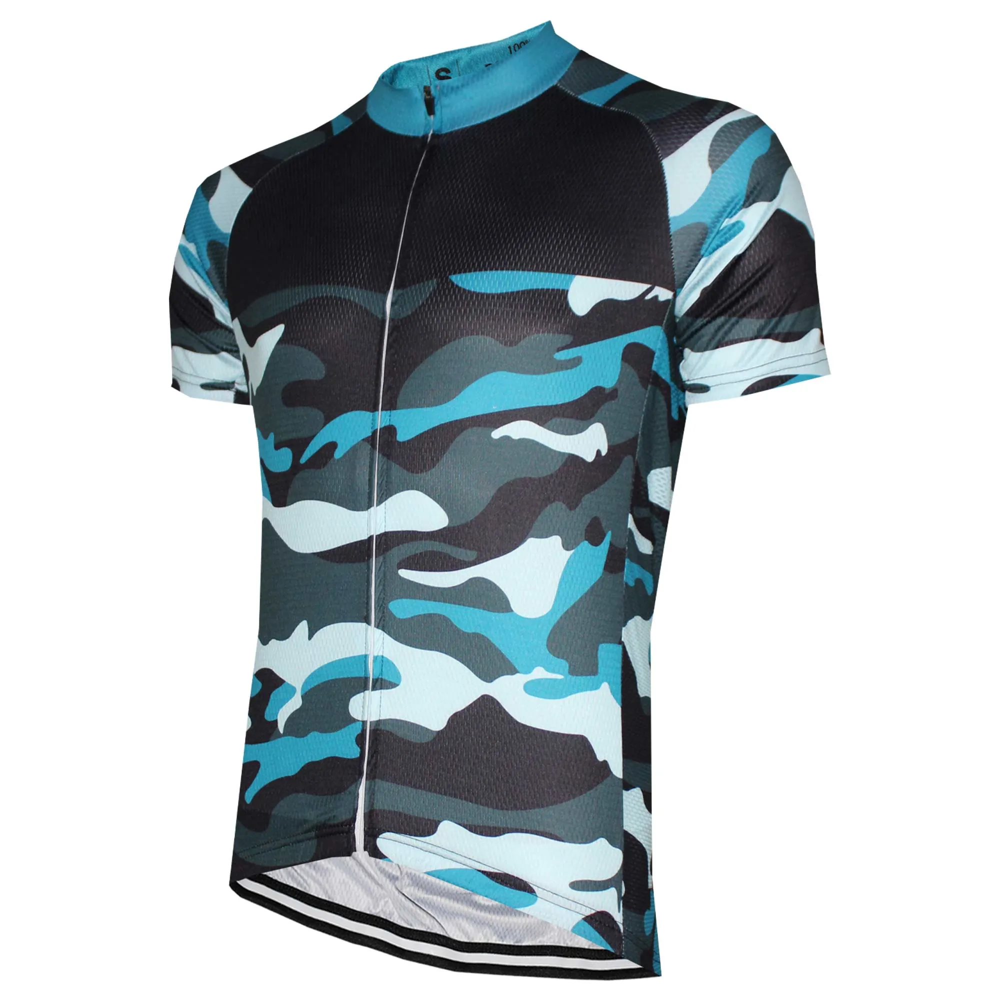 Blue Camouflage Cycling Jersey