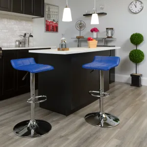 Blue Vinyl Barstool DS-801B-BL-GG