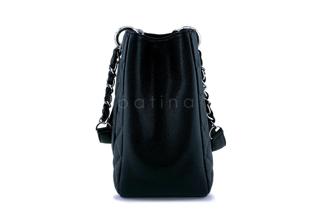 Chanel Black Caviar Classic Grand Shopper Tote GST Shopping Bag SHW