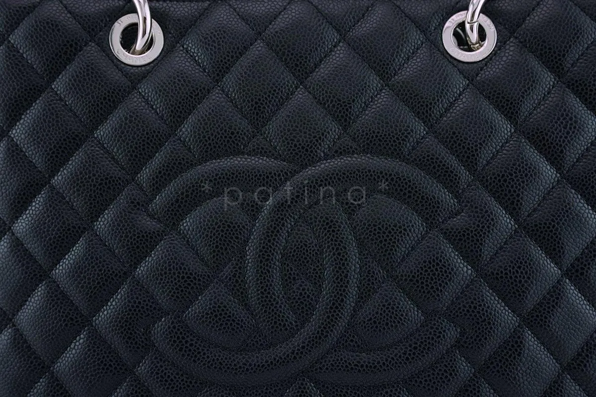 Chanel Black Caviar Classic Grand Shopper Tote GST Shopping Bag SHW