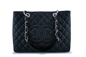 Chanel Black Caviar Classic Grand Shopper Tote GST Shopping Bag SHW