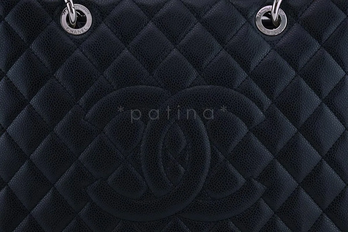 Chanel Black Caviar Classic Grand Shopper Tote GST Shopping Bag SHW