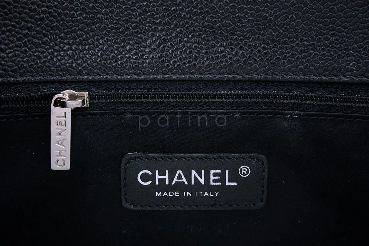 Chanel Black Caviar Classic Grand Shopper Tote GST Shopping Bag SHW