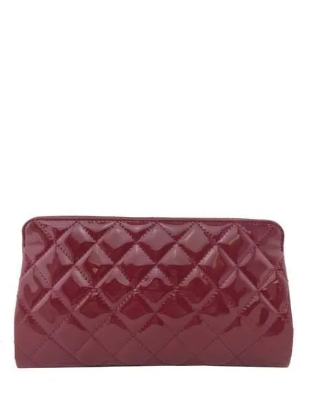 Chanel Quilted Patent Leather Timeless Clutch Bag