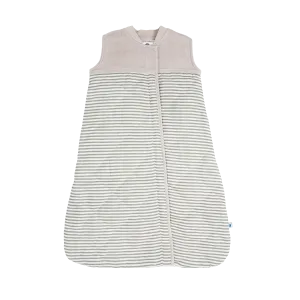 Cotton Muslin Quilted Sleep Bag - Grey Stripe