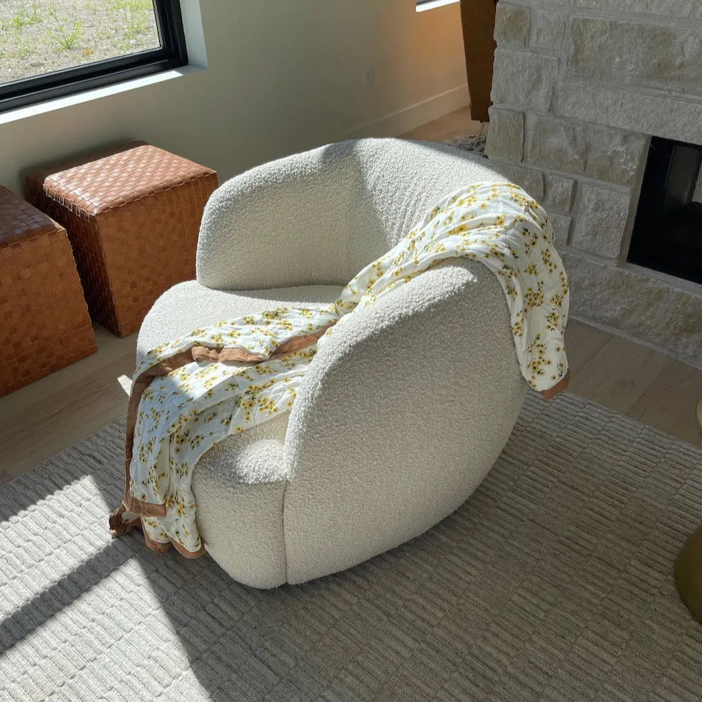 Deluxe Muslin Quilted Throw - Ditsy Sunflower