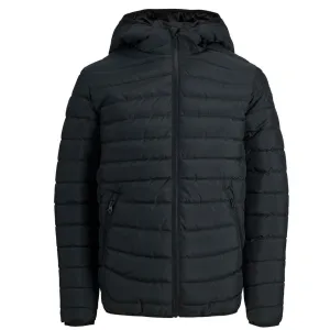 Jack & Jones Jacket Quilted Puffer Jacket Hoodie Zip Padded Jacket Black