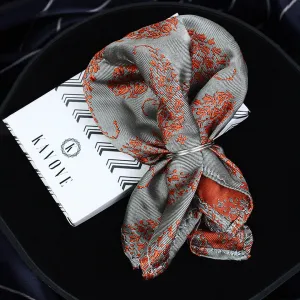 Kavove The Twining Paisley Grey Pocket Square