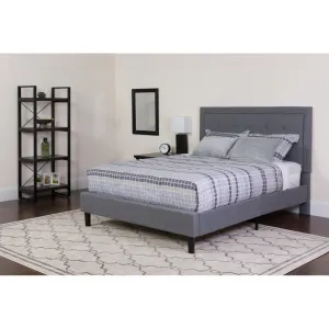 King Platform Bed Set-Gray SL-BMF-28-GG