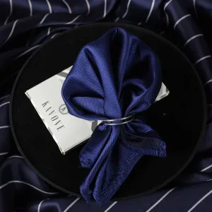 Kovove Elegant Blue Solid Pocket Square For Men