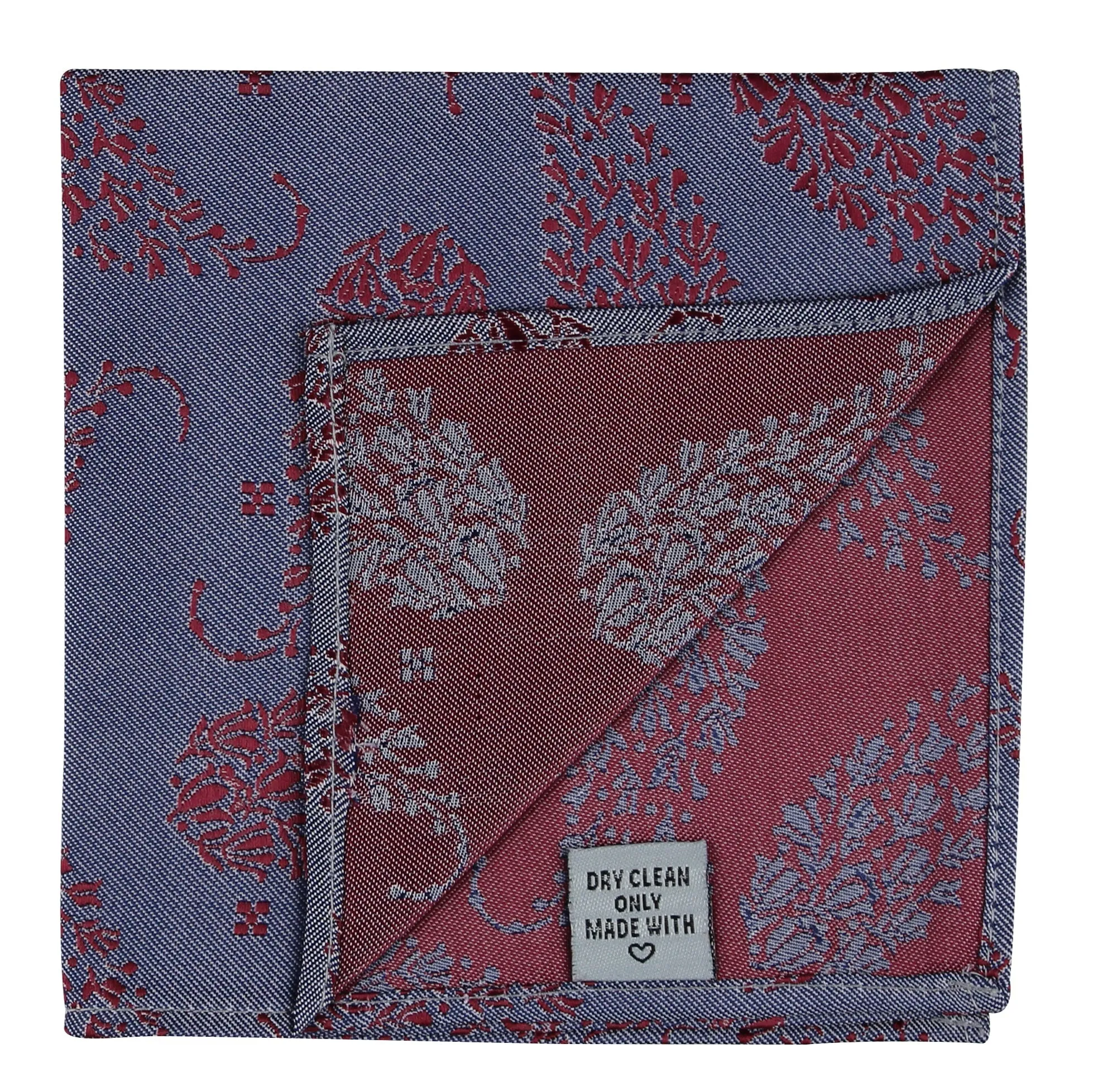 Kovove The Twining Paisley Blue Pocket Square For Men