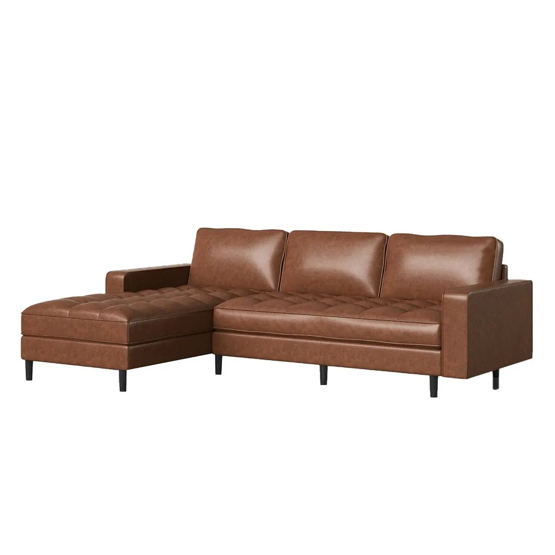 Kuffer 5 Seater Leatherette L Shape Sofa for Living Room