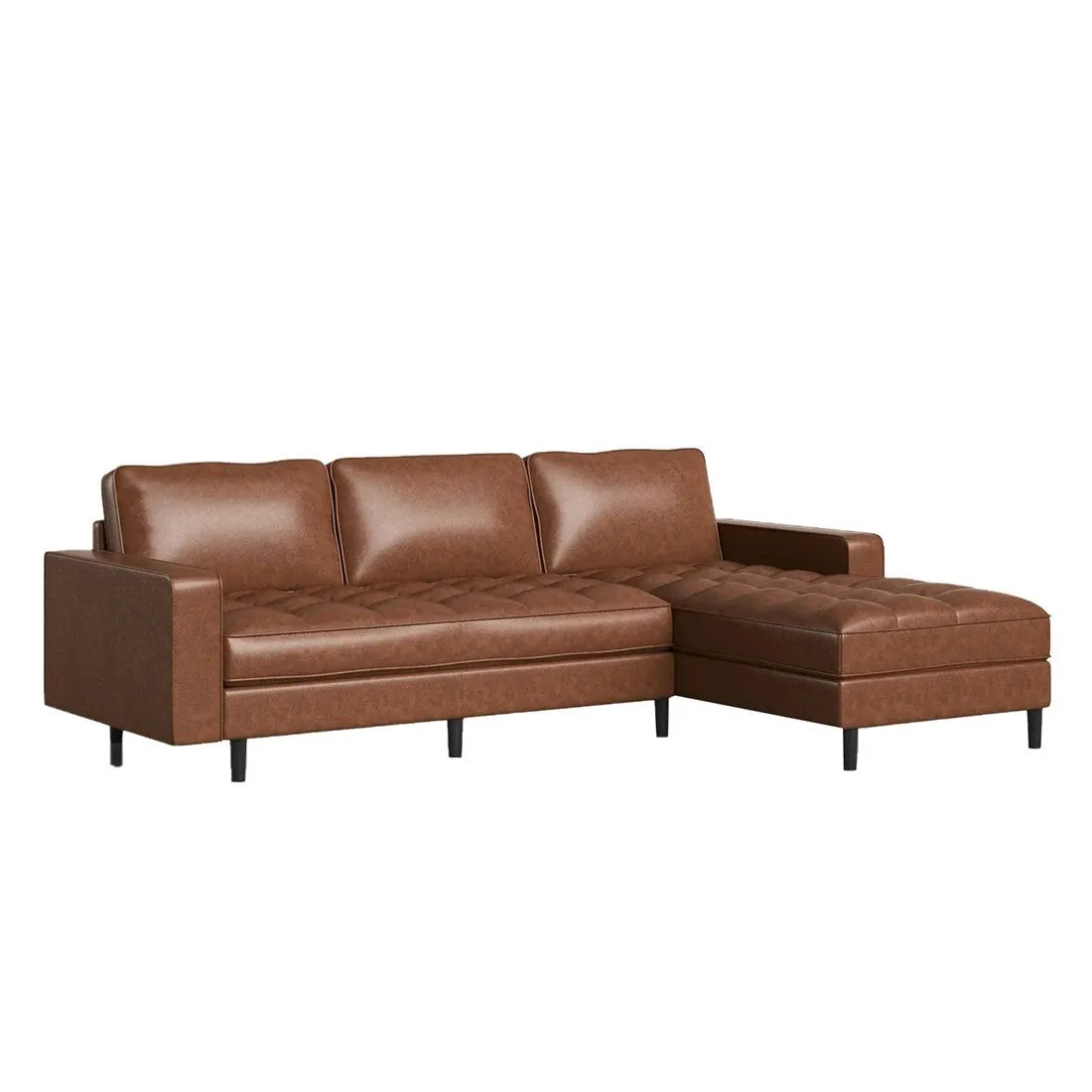 Kuffer 5 Seater Leatherette L Shape Sofa for Living Room