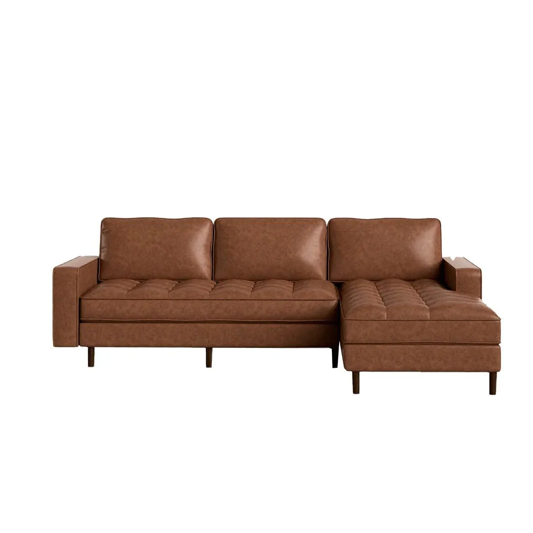 Kuffer 5 Seater Leatherette L Shape Sofa for Living Room