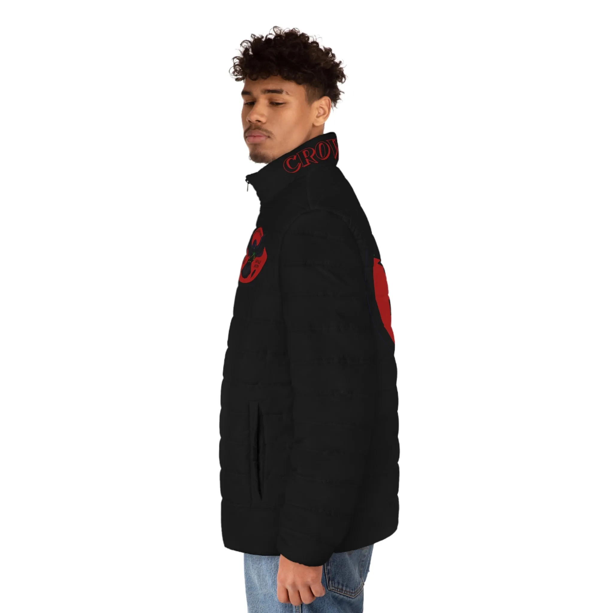 Men's 3rd GEN Puffer Jacket, BLACK W/ BURGUNDY LOGO