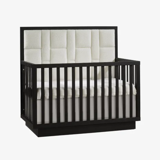 Natart Como 5-in-1 Convertible Crib with Upholstered Bouclé Panel Headboard