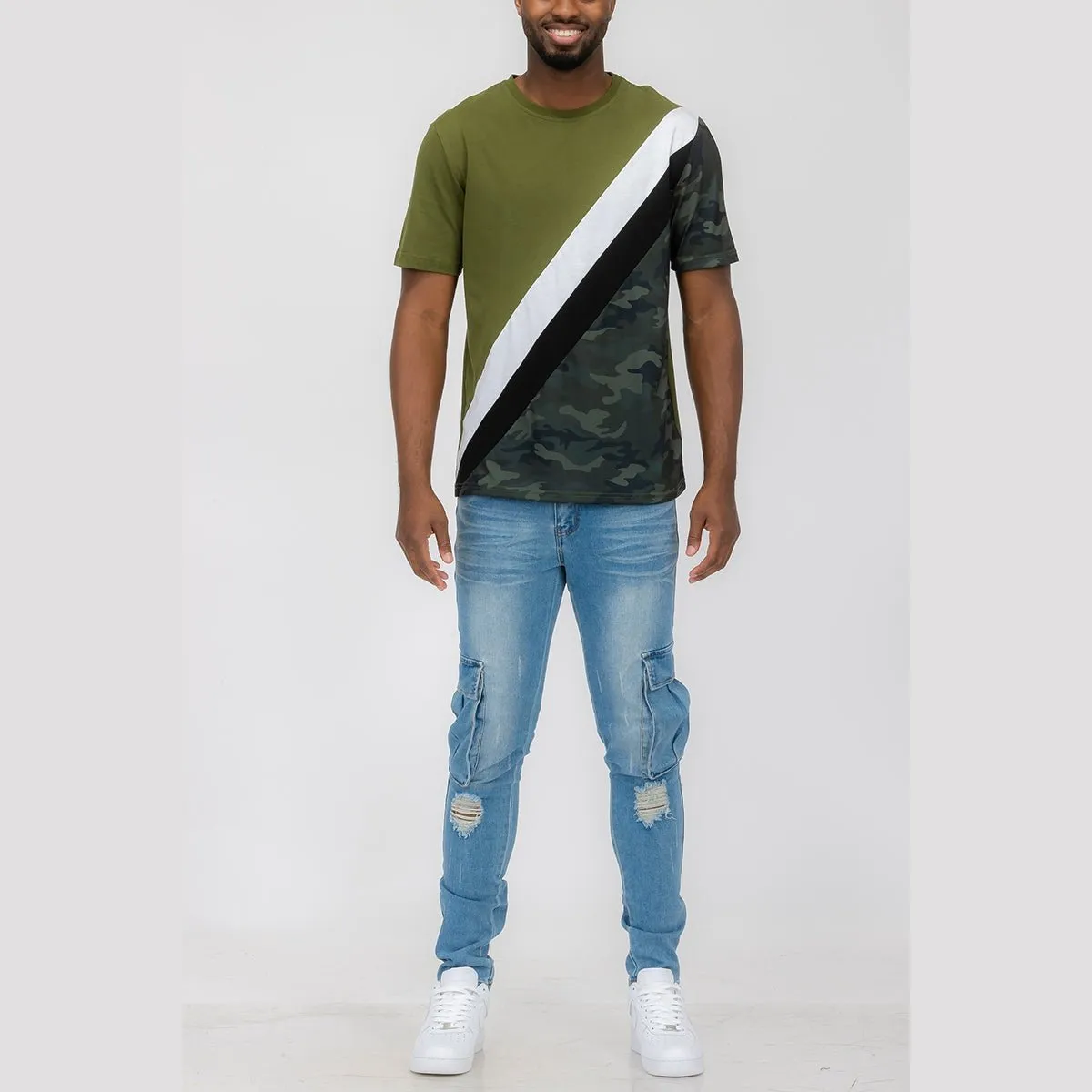 Olive Camo Block Tee