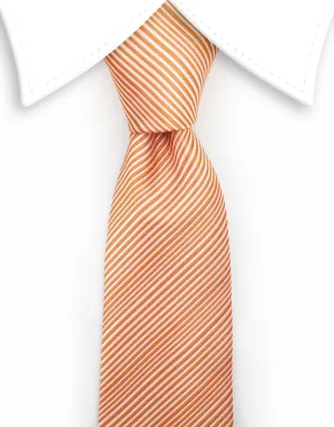 Orange Pinstriped Extra Long Tie - 3XL