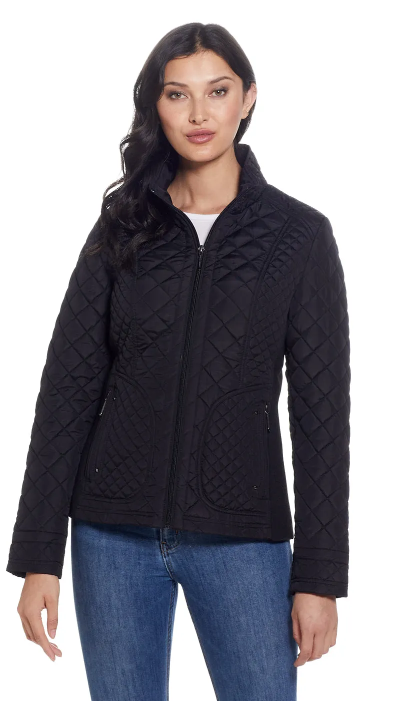 QUILTED JACKET WITH SIDE STRETCH