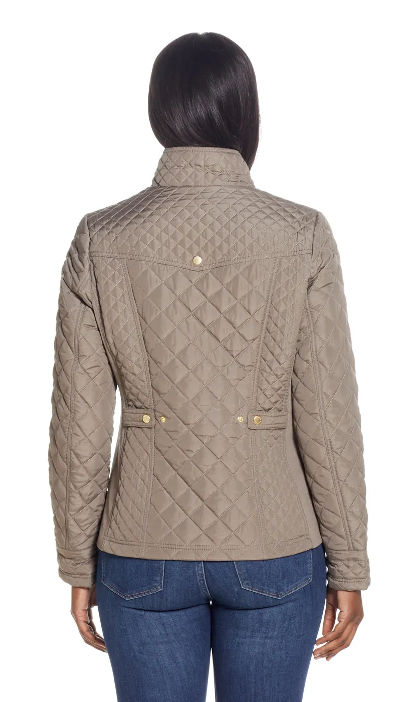 QUILTED JACKET WITH SIDE STRETCH