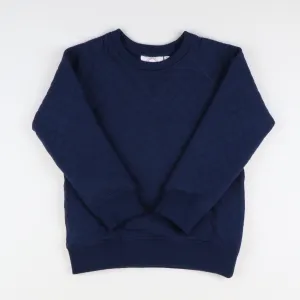 Quilted Knit Sweatshirt - Navy