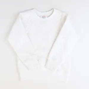 Quilted Knit Sweatshirt - White