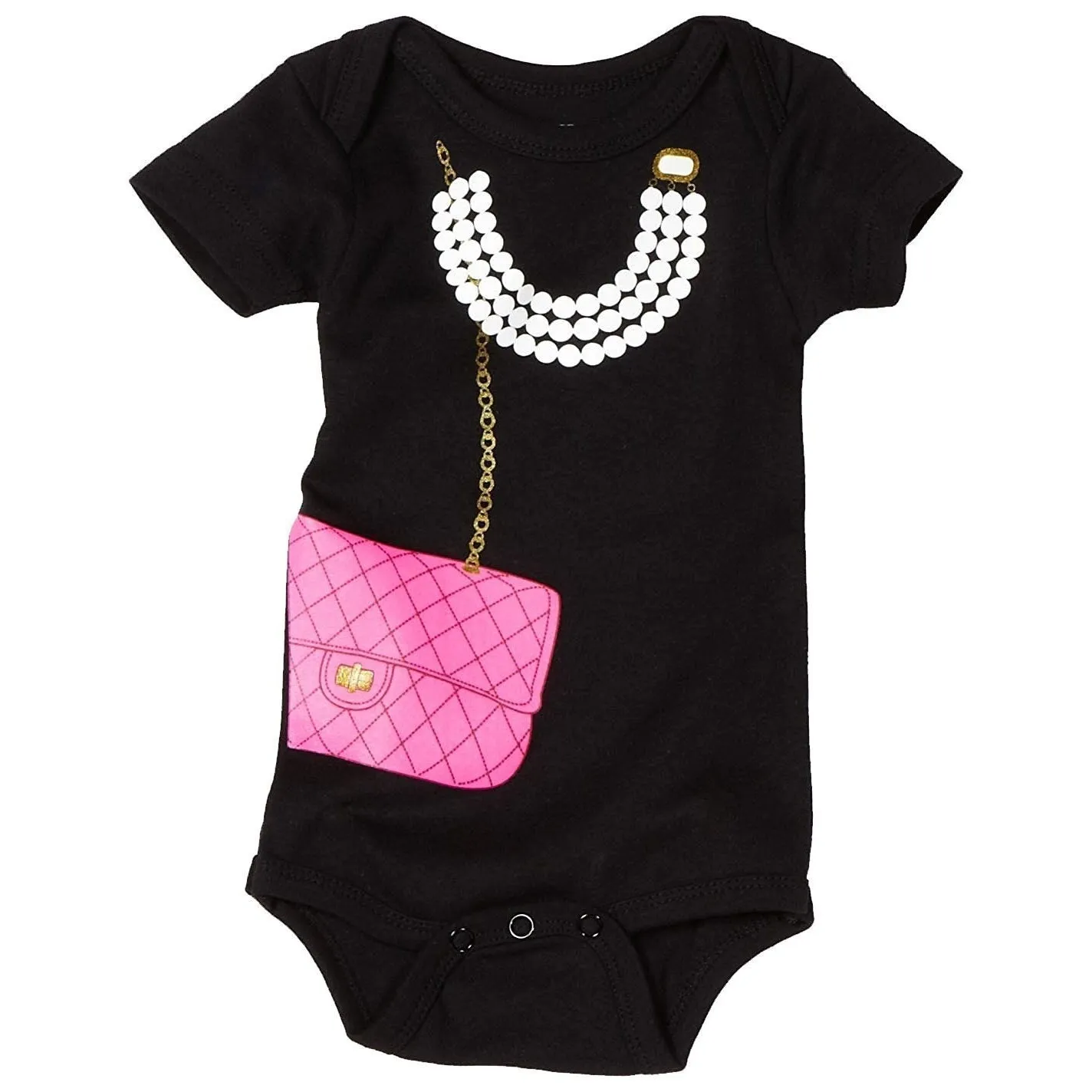 Sara Kety Pink Bag With Pearls Onesie