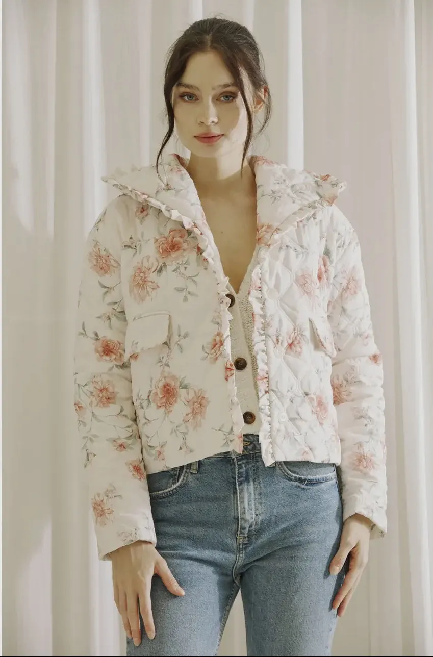 Shelly Blush Pink Floral  Jacket