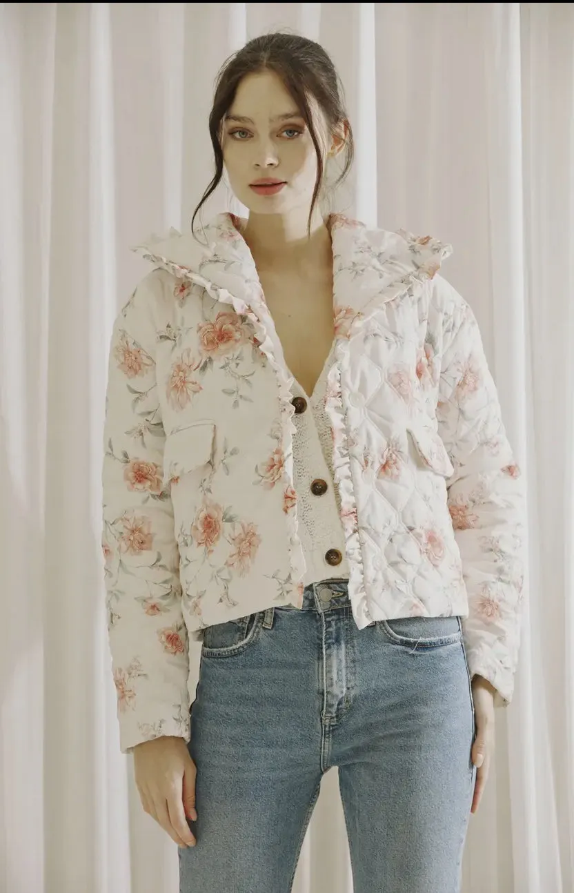 Shelly Blush Pink Floral  Jacket