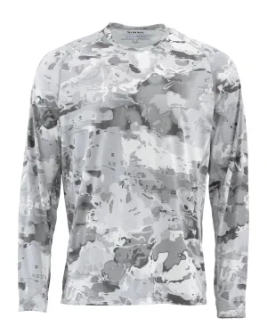 Simms Men's Solarflex LS Crewneck / Cloud Camo Grey