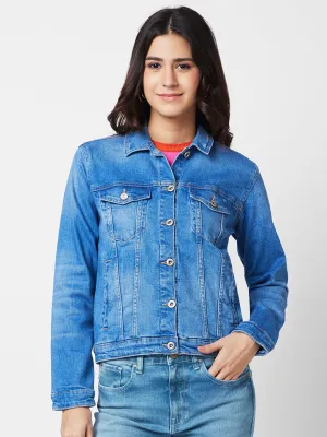 Spykar Women Washed Cotton Denim Jacket