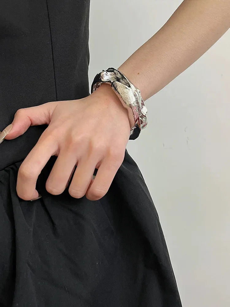 TEEK - Vintage Metal Irregular Lava Textured Bracelets