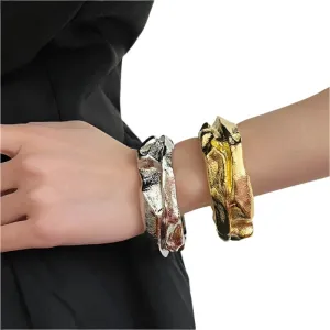 TEEK - Vintage Metal Irregular Lava Textured Bracelets